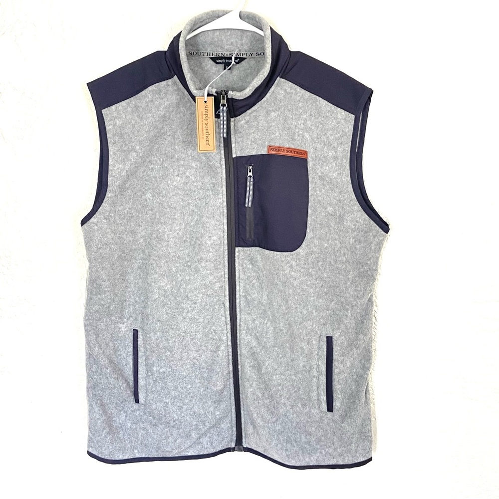 NWT Simply Southern XL  Men's Polyester Vest Gray